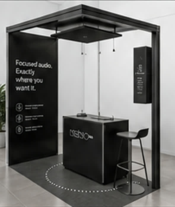 Audio Shower booth — focused audio