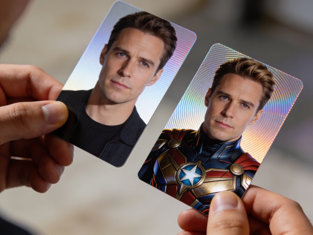 Lenticular Parallel Portraits cards shifting between two images