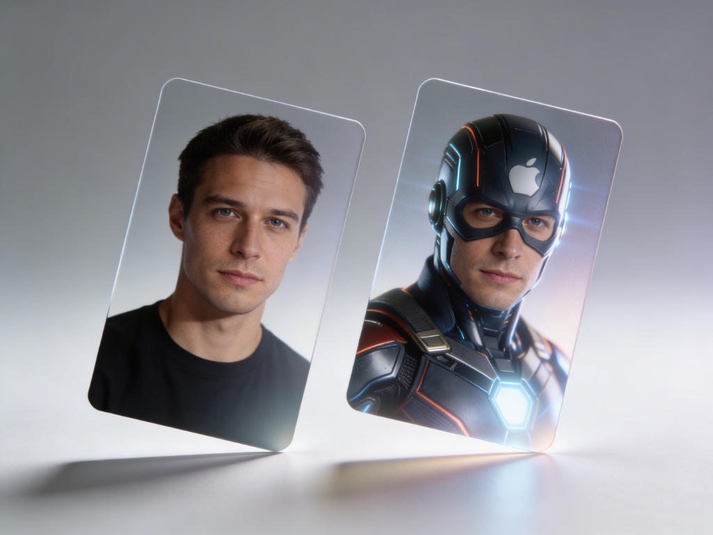 Portrait transformed into a hero character